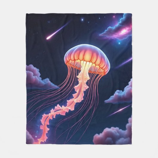 kosmische stralende kwal fleece deken (Voorkant)