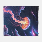 kosmische stralende kwal fleece deken (Voorkant (Horizontaal))