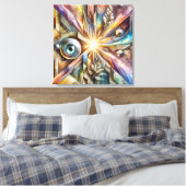 Kosmische Stralings Geometrische Oog Abstracte Kun Canvas Afdruk (Insitu (Slaapkamer))