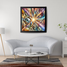 Kosmische Stralings Geometrische Oog Abstracte Kun Canvas Afdruk