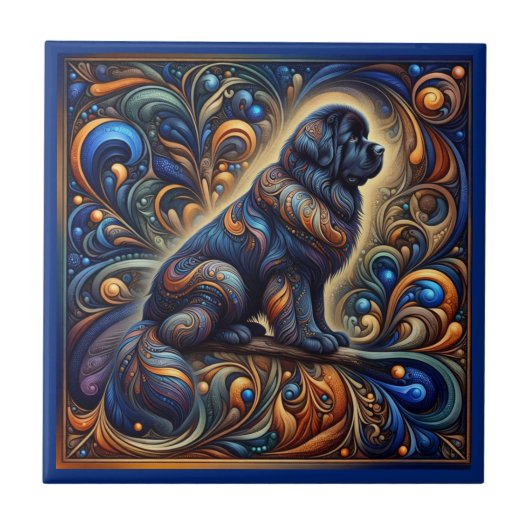 Kosmische Stromen Newfie Tegeltje (Voorkant)