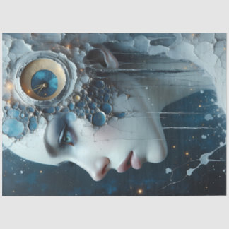 Kosmische Surrealistische Fantasie Vrouw Decoupage Tissuepapier