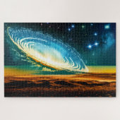 Kosmische Surrealistische Melkweg over Desert Plan Legpuzzel (Horizontaal)