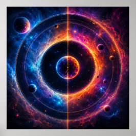 Kosmische Symfonie Hemellichamen en Nevels Dansen Poster