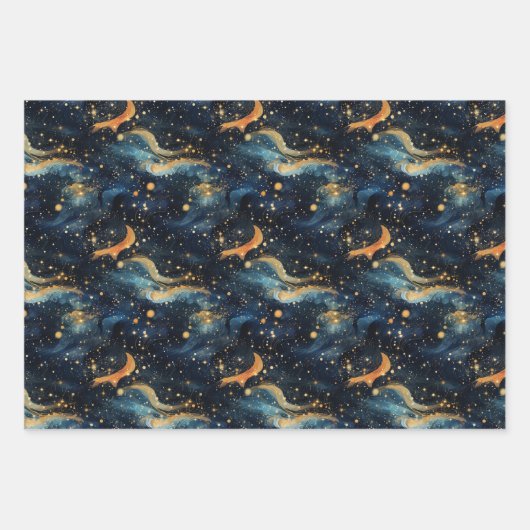 Kosmische Symfonie: Hemelse Muziek Art Design Inpakpapier Vel (Voorkant 2)