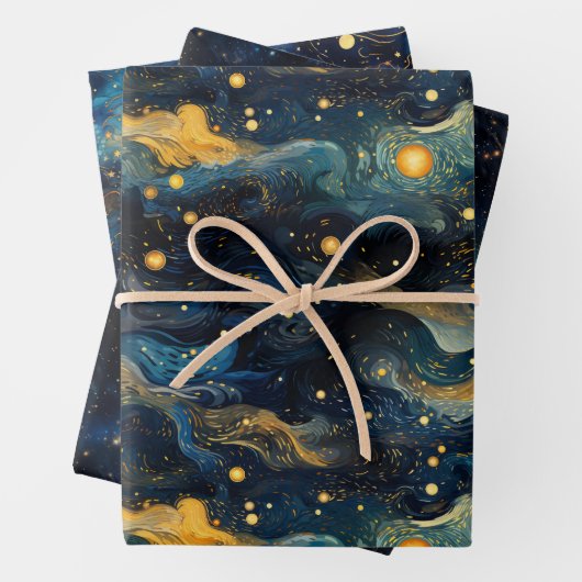 Kosmische Symfonie Hemelse Muzikale Vormen Ontwerp Inpakpapier Vel (In situ)