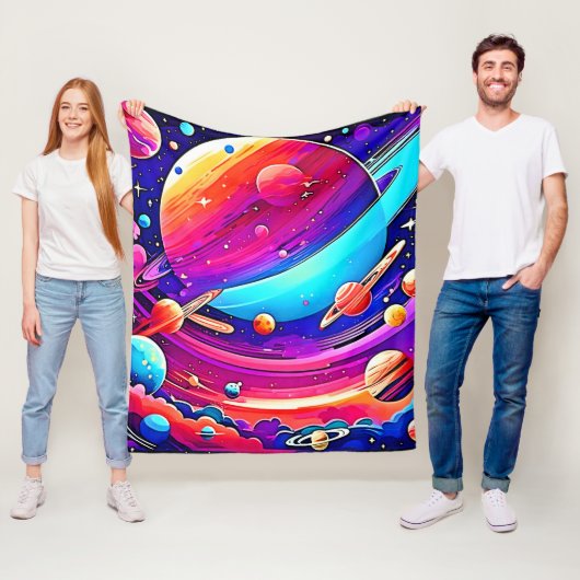 Kosmische symfonie kunstwerk fleece deken (In situ)