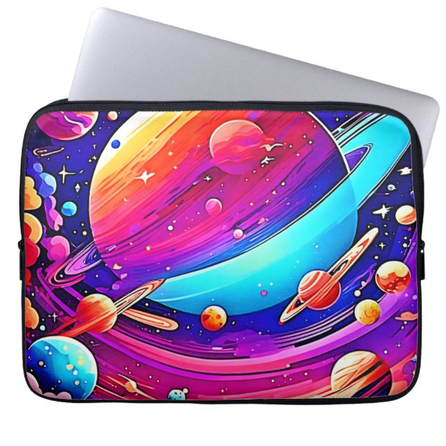 Kosmische symfonie kunstwerk laptop sleeve (Voorkant)