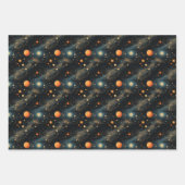 Kosmische Symfonie: Zonnestelsel Muzikaal Ontwerp Inpakpapier Vel (Voorkant)