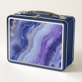 Kosmische Tanzaniet Crystal Metal Lunchbox