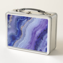 Kosmische Tanzaniet Crystal Metal Lunchbox