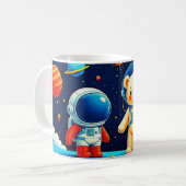 Kosmische Teddy-raket Koffiemok (Voorkant links)