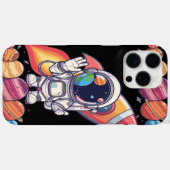 Kosmische Telefoon Zwart Hoesje Ruimte Thema Plane (Achterkant (horizontaal))