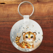 Kosmische tijger welp Trina's swishy avontuur Sleutelhanger (Achterkant)