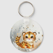 Kosmische tijger welp Trina's swishy avontuur Sleutelhanger (Achterkant)