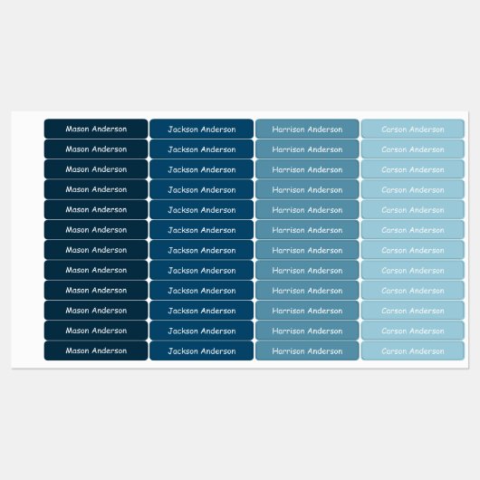 Kosmische tinten naamlabels voor jongens waterdich labels (Vel)