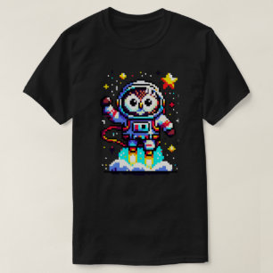 Kosmische Uil: 8-bit Space Explorer T-shirt