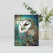 Kosmische Uil Fantasy Kunst Briefkaart (Staand voorkant)