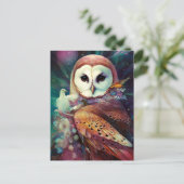 Kosmische Uil Fantasy Kunst Briefkaart (Staand voorkant)