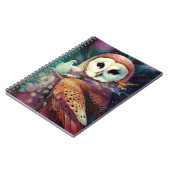 Kosmische Uil Fantasy Kunst Notitieboek (Linkerzijde)