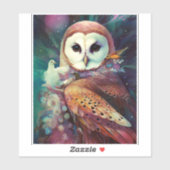 Kosmische Uil Fantasy Kunst Sticker (Vel)