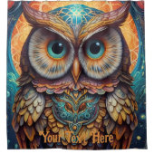 Kosmische Uil: Levendige Wijsheid Douchegordijn (Voorkant)