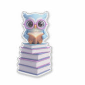 Kosmische Uil met Boek Sticker (Voorkant)