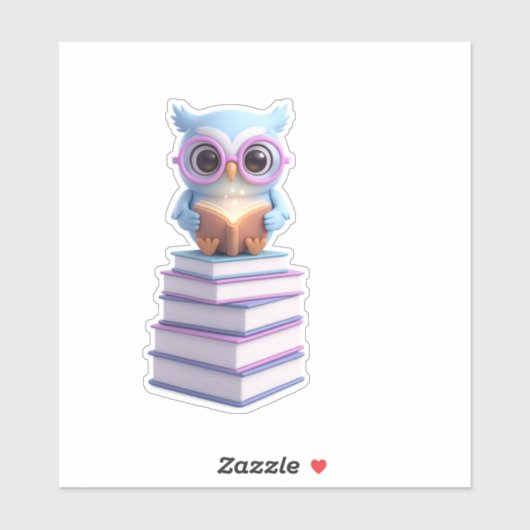 Kosmische Uil met Boek Sticker (Vel)