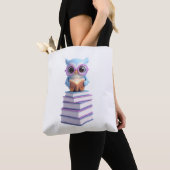 Kosmische Uil met Boek Tote Bag (Dichtbij)