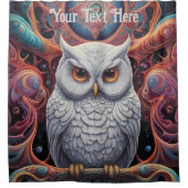 Kosmische Uil: Trillende Wijsheid Douchegordijn (Voorkant)