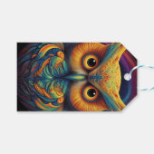 Kosmische Uil van Wijsheid Cadeaulabel (Voorkant (Horizontaal))