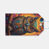 Kosmische Uil van Wijsheid Cadeaulabel (Voorkant (Horizontaal))