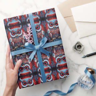 Kosmische Uil van Wijsheid Cadeaupapier