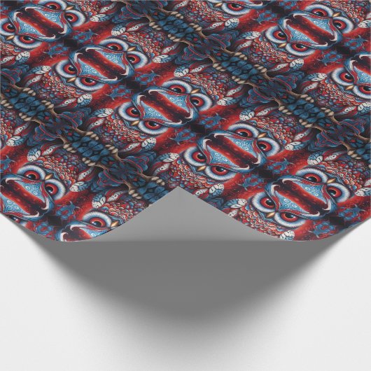 Kosmische Uil van Wijsheid Cadeaupapier (Hoek)