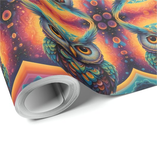 Kosmische Uil van Wijsheid Cadeaupapier (Rol Hoek)