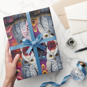 Kosmische Uil van Wijsheid Cadeaupapier