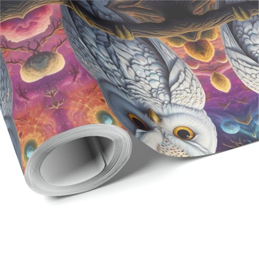 Kosmische Uil van Wijsheid Cadeaupapier (Rol Hoek)