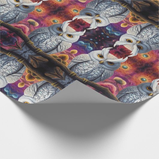 Kosmische Uil van Wijsheid Cadeaupapier (Hoek)