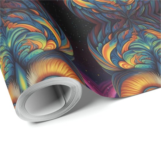 Kosmische Uil van Wijsheid Cadeaupapier (Rol Hoek)