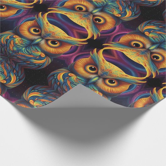 Kosmische Uil van Wijsheid Cadeaupapier (Hoek)