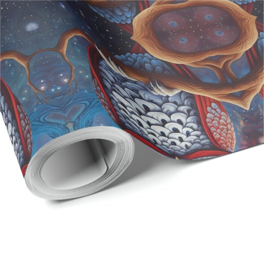 Kosmische Uil van Wijsheid Cadeaupapier (Rol Hoek)