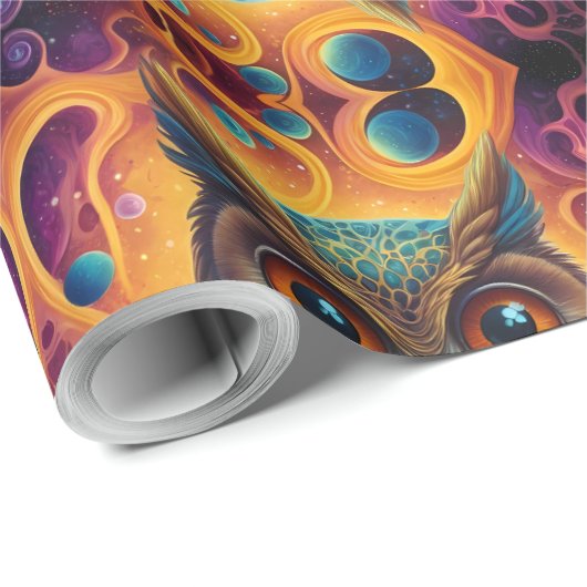 Kosmische Uil van Wijsheid Cadeaupapier (Rol Hoek)