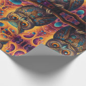 Kosmische Uil van Wijsheid Cadeaupapier (Hoek)