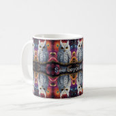 Kosmische Uil van Wijsheid Koffiemok (Voorkant links)