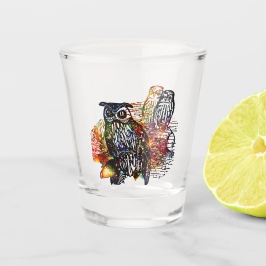 Kosmische uilen shot glas (Voorkant)