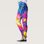 Kosmische uitbarsting: levendige spetterkunst leggings (Links)