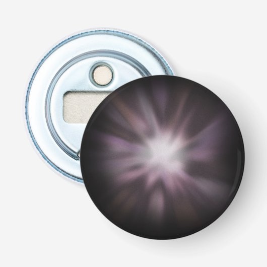 Kosmische uitbarsting - ruimte-explosie op zwart button flesopener (Voorkant)