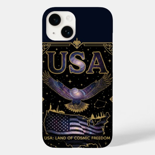 Kosmische USA Adelaar Hemelkaart Kunst Case-Mate iPhone Case (Achterkant)