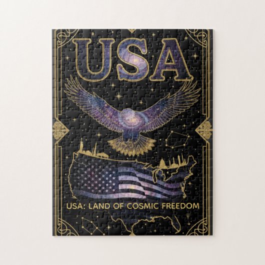 Kosmische USA Adelaar Hemelkaart Kunst Legpuzzel (Verticaal)