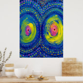 Kosmische Verbinding – Kleurrijke Abstracte Kunst Poster (Keuken)
